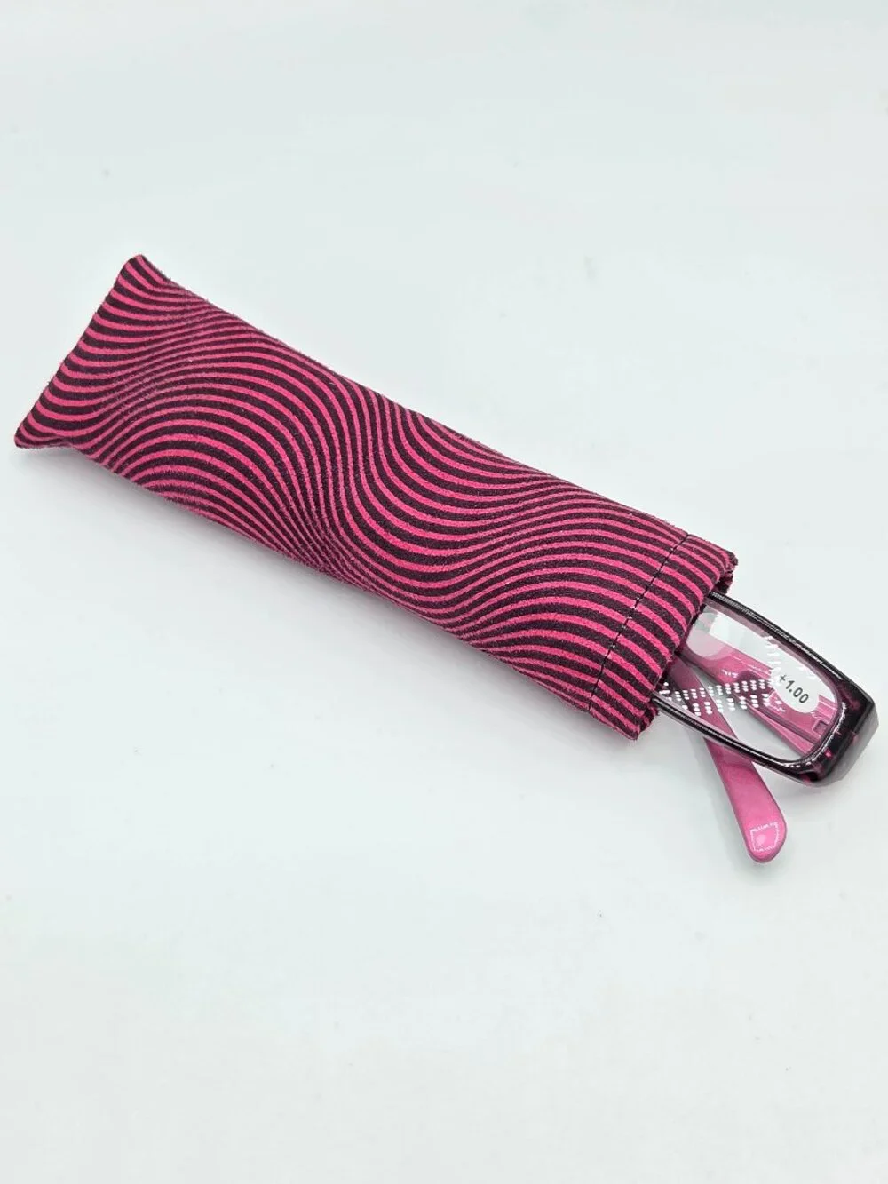 Reading Glasses with Matching Case - Spring Temples +1.00 Pink & Black